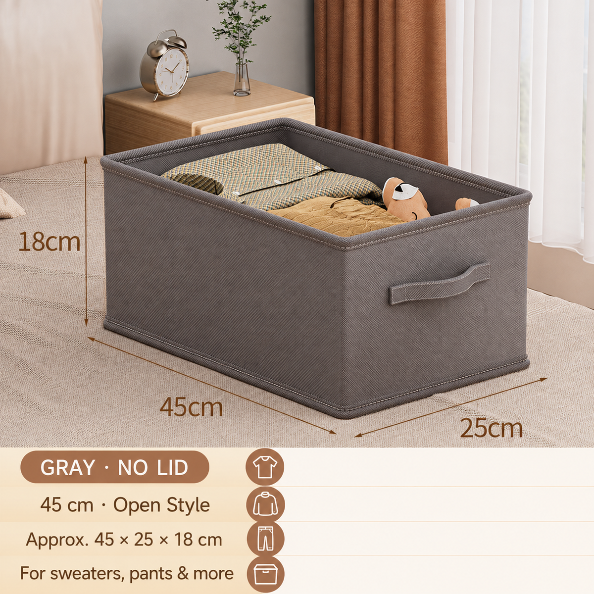 Foldable Multi-Compartment Clothing Organizer with Handle