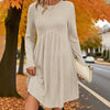 Women’s Ribbed Knit A-Line Dress with Pockets