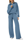 Women’s Half-Zip & Wide-Leg Two-Piece Set