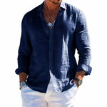 Men’s Textured Long Sleeve Button-Up Shirt