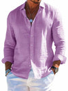 Men’s Textured Long Sleeve Button-Up Shirt