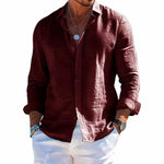 Men’s Textured Long Sleeve Button-Up Shirt