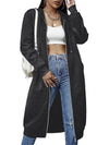 Women's Longline Fleece-Lined Zip-Up Hoodie with Pockets