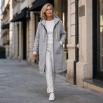 Women's Longline Fleece-Lined Zip-Up Hoodie with Pockets