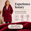 Women's Longline Fleece-Lined Zip-Up Hoodie with Pockets