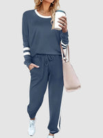 Women's Striped-Detail Two-Piece Lounge Set
