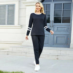 Women's Striped-Detail Two-Piece Lounge Set