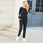 Women's Striped-Detail Two-Piece Lounge Set