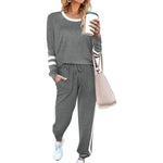 Women's Striped-Detail Two-Piece Lounge Set