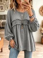 Marlowe Textured Ruffle Babydoll Tunic Blouse