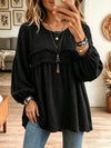 Marlowe Textured Ruffle Babydoll Tunic Blouse