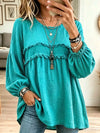Marlowe Textured Ruffle Babydoll Tunic Blouse