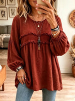 Marlowe Textured Ruffle Babydoll Tunic Blouse