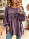 Marlowe Textured Ruffle Babydoll Tunic Blouse