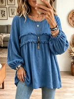 Marlowe Textured Ruffle Babydoll Tunic Blouse