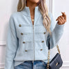Women's Casual Double-Zip Knit Sweater Jacket