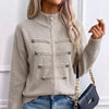 Women's Casual Double-Zip Knit Sweater Jacket