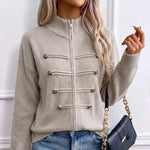 Women's Casual Double-Zip Knit Sweater Jacket
