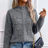 Women's Casual Double-Zip Knit Sweater Jacket