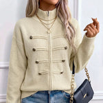 Women's Casual Double-Zip Knit Sweater Jacket