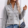 Women's Casual Double-Zip Knit Sweater Jacket