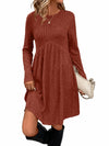 Women’s Ribbed Knit A-Line Dress with Pockets