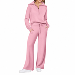 Women’s Half-Zip & Wide-Leg Two-Piece Set