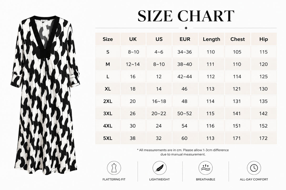 V‑Neck 3/4 Sleeve Midi Dress, Loose‑Fit Casual Flowy Tunic Dress For Daily Wear