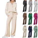 Women’s Half-Zip & Wide-Leg Two-Piece Set