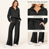 Women’s Half-Zip & Wide-Leg Two-Piece Set