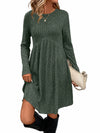 Women’s Ribbed Knit A-Line Dress with Pockets