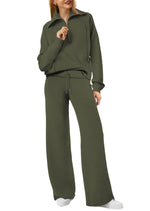 Women’s Half-Zip & Wide-Leg Two-Piece Set