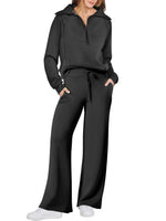 Women’s Half-Zip & Wide-Leg Two-Piece Set