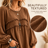 Marlowe Textured Ruffle Babydoll Tunic Blouse