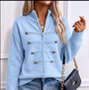 Women's Casual Double-Zip Knit Sweater Jacket