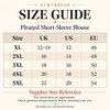 Women’s Pleated Short-Sleeve Blouse – Relaxed Fit