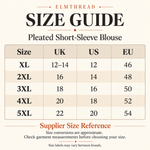Women’s Pleated Short-Sleeve Blouse – Relaxed Fit
