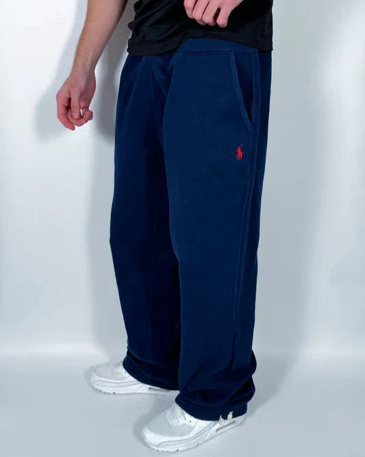 Men Classic Embroidered Wide Leg Sweatpants, Loose Straight Fit Casual Fleece Track Pants for Daily Street Workout Loungewear