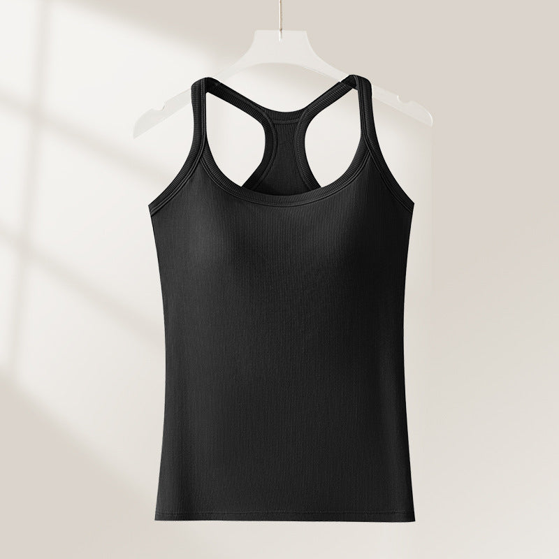 Women's Built-In Bra Tank Top – Classic & Lace-Back Styles with Optional Shorts Set