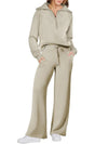 Women’s Half-Zip & Wide-Leg Two-Piece Set