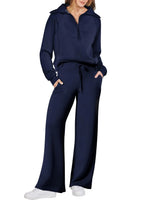 Women’s Half-Zip & Wide-Leg Two-Piece Set