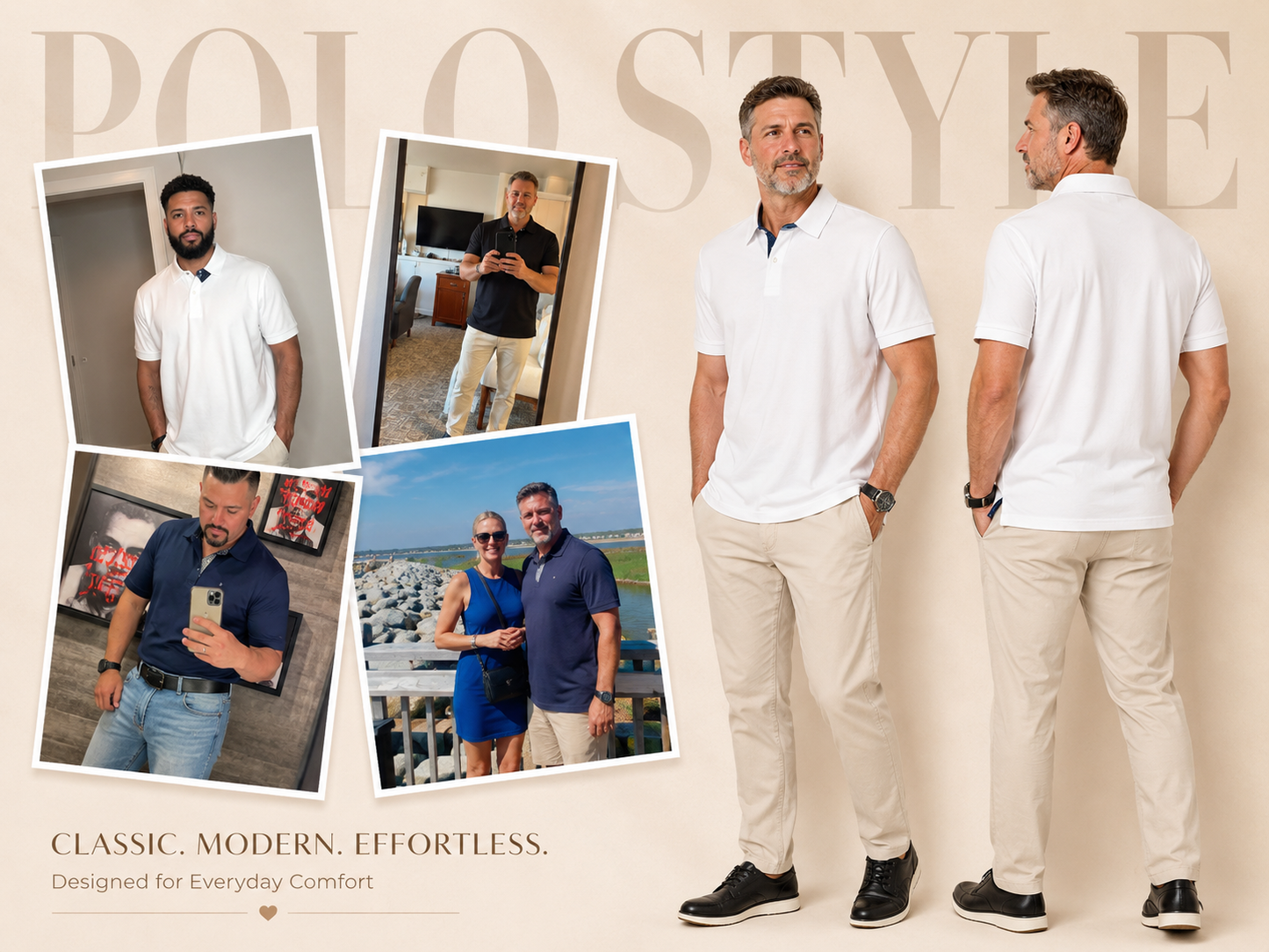 💥 Multi‑Pack Bargain | Stretchy Breathable Mens Polo Shirt, Bulk Savings For Outdoor Golf Daily Outfit