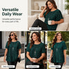 Women’s Pleated Short-Sleeve Blouse – Relaxed Fit