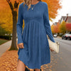 Women’s Ribbed Knit A-Line Dress with Pockets