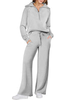 Women’s Half-Zip & Wide-Leg Two-Piece Set