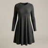Women’s Ribbed Knit A-Line Dress with Pockets