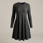 Women’s Ribbed Knit A-Line Dress with Pockets