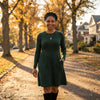 Women’s Ribbed Knit A-Line Dress with Pockets