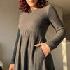 Women’s Ribbed Knit A-Line Dress with Pockets