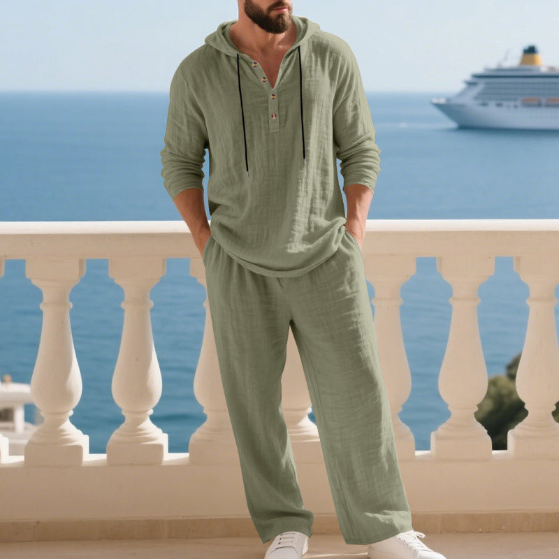 💥Men's Hooded Casual Loose Top & Pants 2-Piece Set